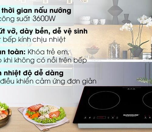 1 1 Bếp từ đôi lắp âm Sunhouse SHB9101