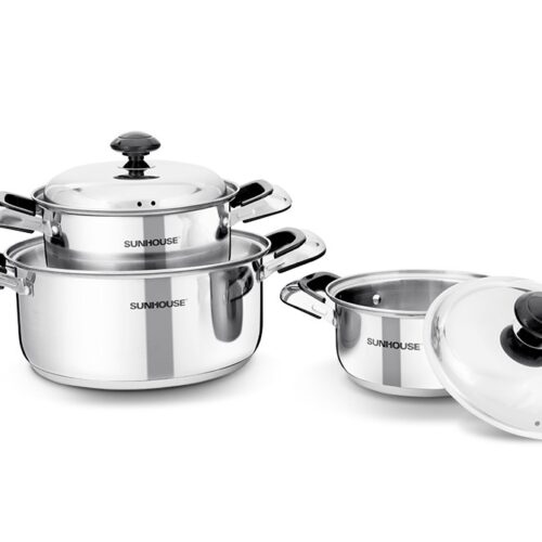 Bộ nồi inox 3 đáy SUNHOUSE SH333 8 1 5 Bộ nồi inox 3 đáy SUNHOUSE SH333