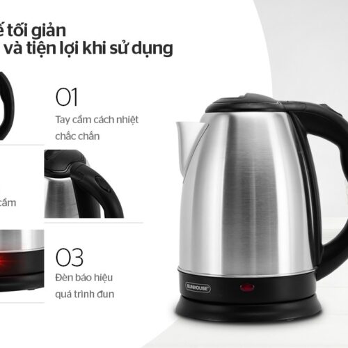 Ấm siêu tốc inox 1,8L SUNHOUSE SHD1182 8 1106 1 Ấm siêu tốc inox 1,8L SUNHOUSE SHD1182