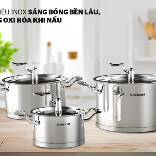 Bộ nồi inox 5 đáy SUNHOUSE SHG2503MSA 8 111 Bộ nồi inox 5 đáy SUNHOUSE SHG2503MSA