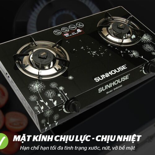 Bếp ga dương kính SUNHOUSE SHB3365 12 2118 Bếp ga dương kính SUNHOUSE SHB3365
