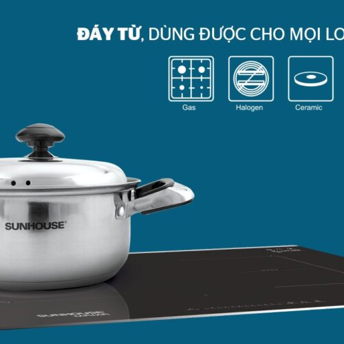Bộ nồi inox 3 đáy SUNHOUSE SH333 11 4 3 Bộ nồi inox 3 đáy SUNHOUSE SH333
