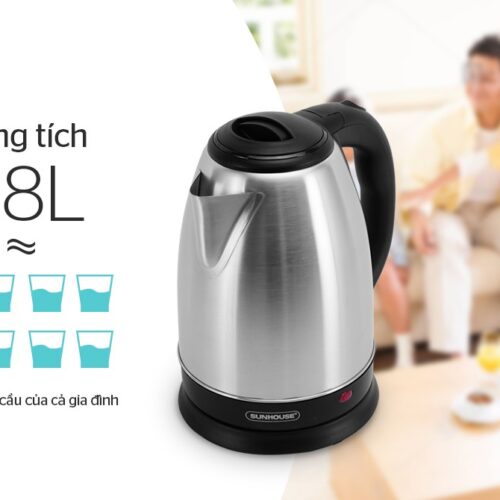 Ấm siêu tốc inox 1,8L SUNHOUSE SHD1182 11 4109 Ấm siêu tốc inox 1,8L SUNHOUSE SHD1182