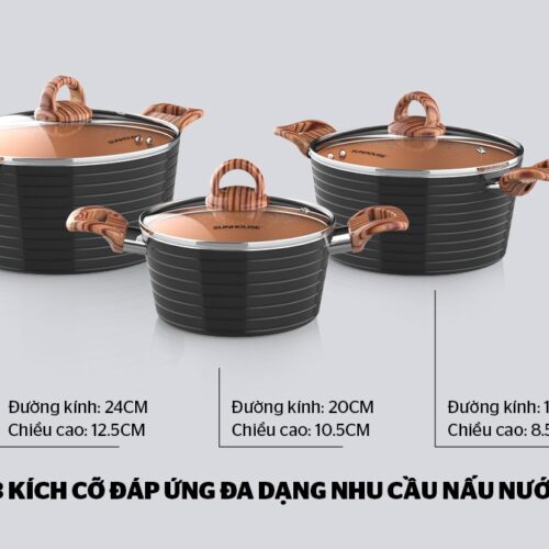 Bộ nồi Ceramic đáy từ SUNHOUSE SHG2003MCA 6 6238 Bộ nồi Ceramic đáy từ SUNHOUSE SHG2003MCA