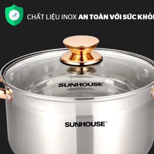 Bộ nồi inox 5 đáy SUNHOUSE SH781 12 6249 Bộ nồi inox 5 đáy SUNHOUSE SH781