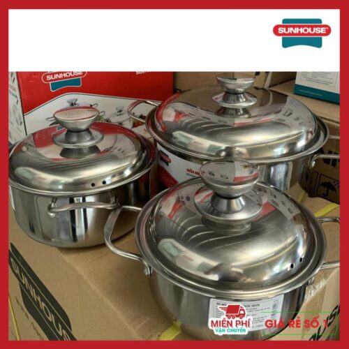 Bộ nồi inox 1 đáy SUNHOUSE SH224 7 7 Bộ nồi inox 1 đáy SUNHOUSE SH224
