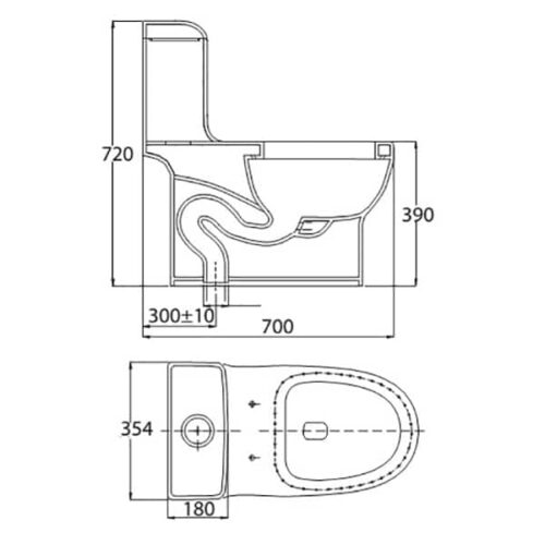 Bồn cầu liền 1 khối Viglacera V41 +xịt 7 ban ve thong so bon cau viglacera v41 Bồn cầu liền 1 khối Viglacera V41 +xịt