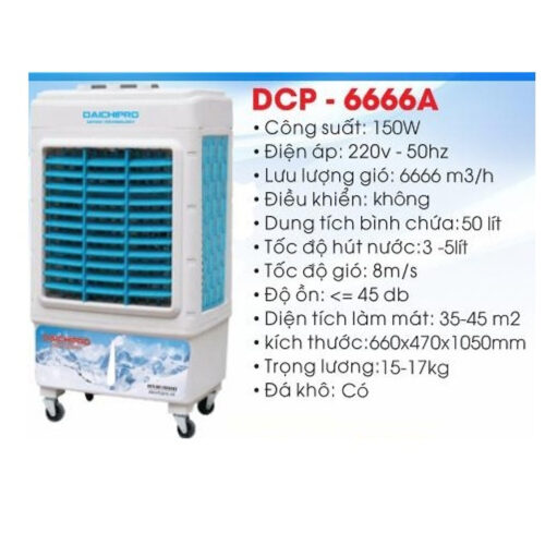 Quạt Điều Hòa làm mát không khí Daichipro DCP-6666A 1 dcp 6666a 1 Quạt Điều Hòa làm mát không khí Daichipro DCP-6666A