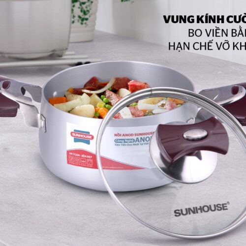 Bộ nồi anod SUNHOUSE SH6633 12 sunhouse sh6633 18 001151 Bộ nồi anod SUNHOUSE SH6633