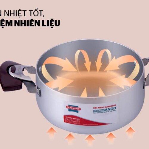 Bộ nồi anod SUNHOUSE SH6633 13 sunhouse sh6633 18 001161 Bộ nồi anod SUNHOUSE SH6633